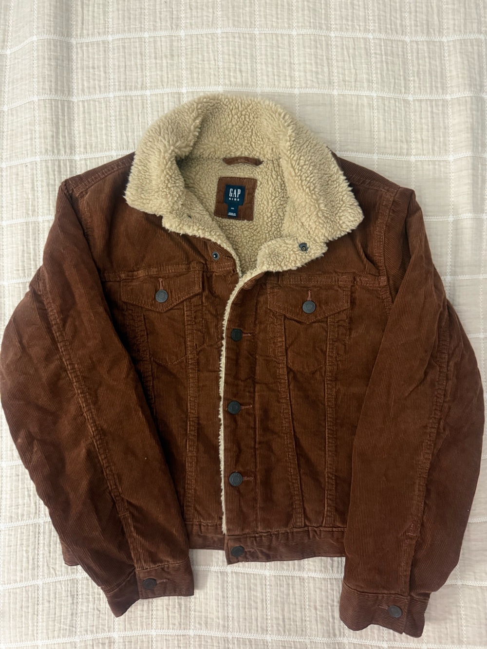 GAP teens Brown Corduroy Sherpa-Lined Jacket